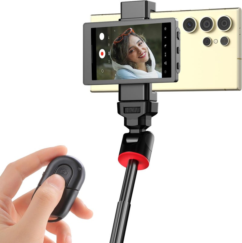 KingMa Phone Vlog Selfie Monitor Screen for Samsung/iPhone- Sync Back Camera to Selfie Screen with Magnetic Phone Clip & Bluetooth Remote for Vlog Live Streaming TikTok (Samsung) - Image 1